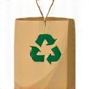 Icon of a recyclable paper package.